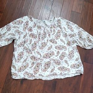 Old Navy Cream Floral Women's Blouse size 4X